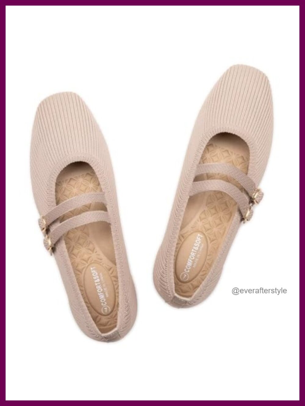Mary Jane Flats Square Toe Knit Slip On Comfortable